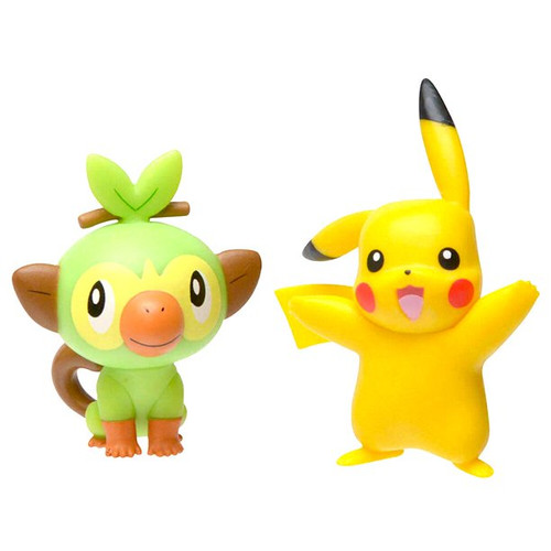 Pokemon Grookey & Pikachu Articulated Pokemon Battle Series 4 Action Figure Set, 2 Pieces