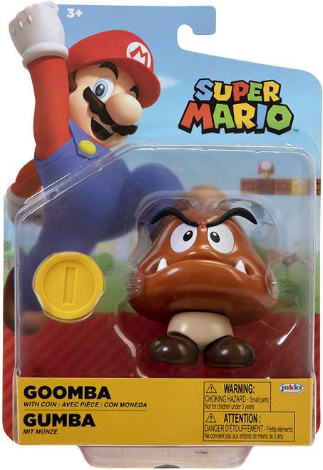 World of Nintendo Super Mario Goomba 4-inch Collectible Toy with Coin Accessory