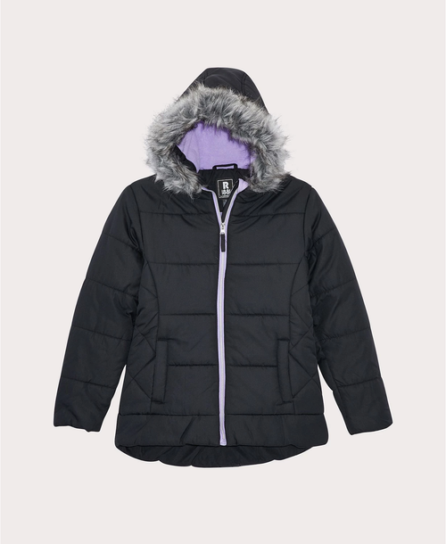 S Rothschild & CO Big Girls Charcoal Quilt Puffer Coat