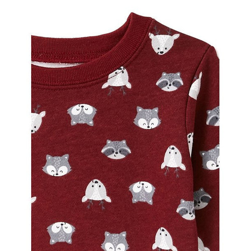 Garanimals Infant Toddler/Graphic Fleece Sweatshirt Long Sleeve, Burgundy, 12M