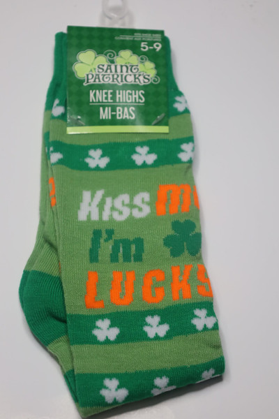 Saint Patrick's Day Knee High Socks, Kiss Me I'm Lucky