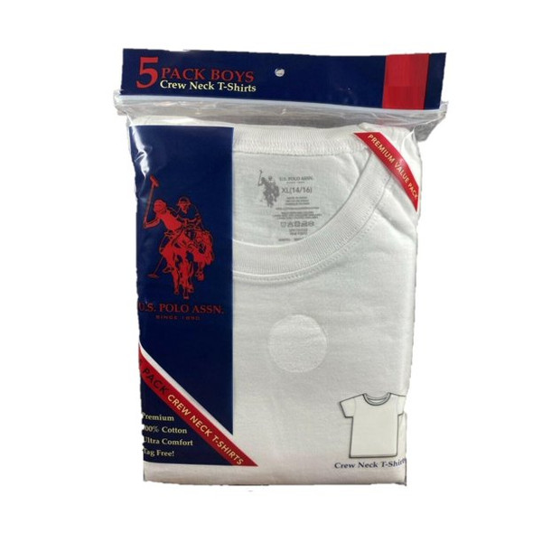 U.S. Polo Assn. Us Polo Boys 5 Pack Crew Neck T-shirt Small
