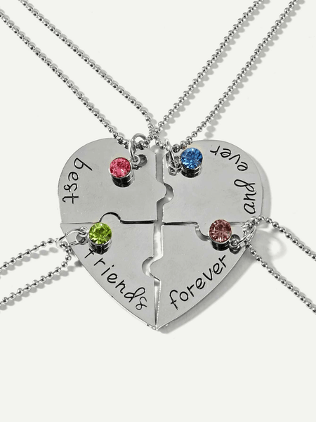 Splicable Rhinestone Necklace 4 Pcs