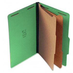 Top Tab Pressboard Classification Folder Emerald Green 2 LegalSupply
