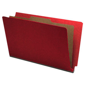 End Tab Pressboard Classification Folder Ruby Red 1 LegalSupply