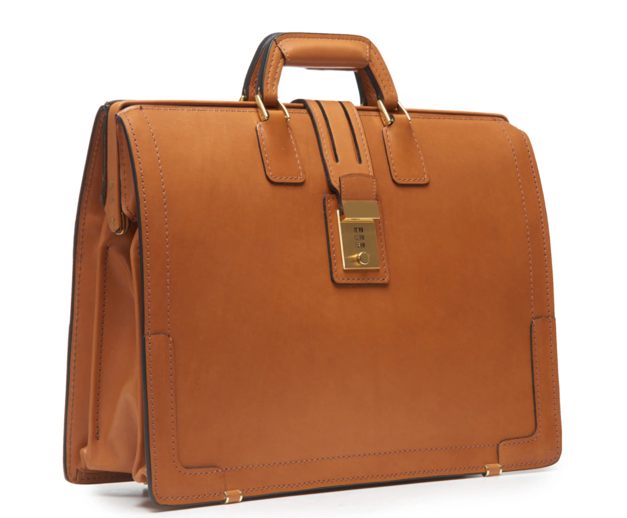 Churchill Classic Top Frame Leather Lawyers Briefcase - Thumbnail 3