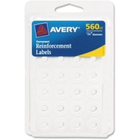 Avery 5722 Dispenser Pack Hole Punch Reinforcements, Clear - 1000/Pack 