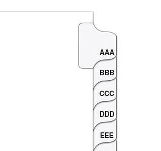 AAA-ZZZ Triple Letter Tab Set | LegalSupply