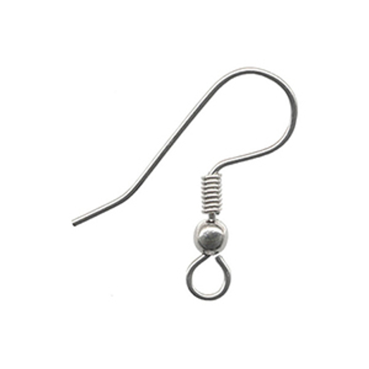 Fishhook Earwires with Ball & Coil, Stainless Steel - Weave Got Maille