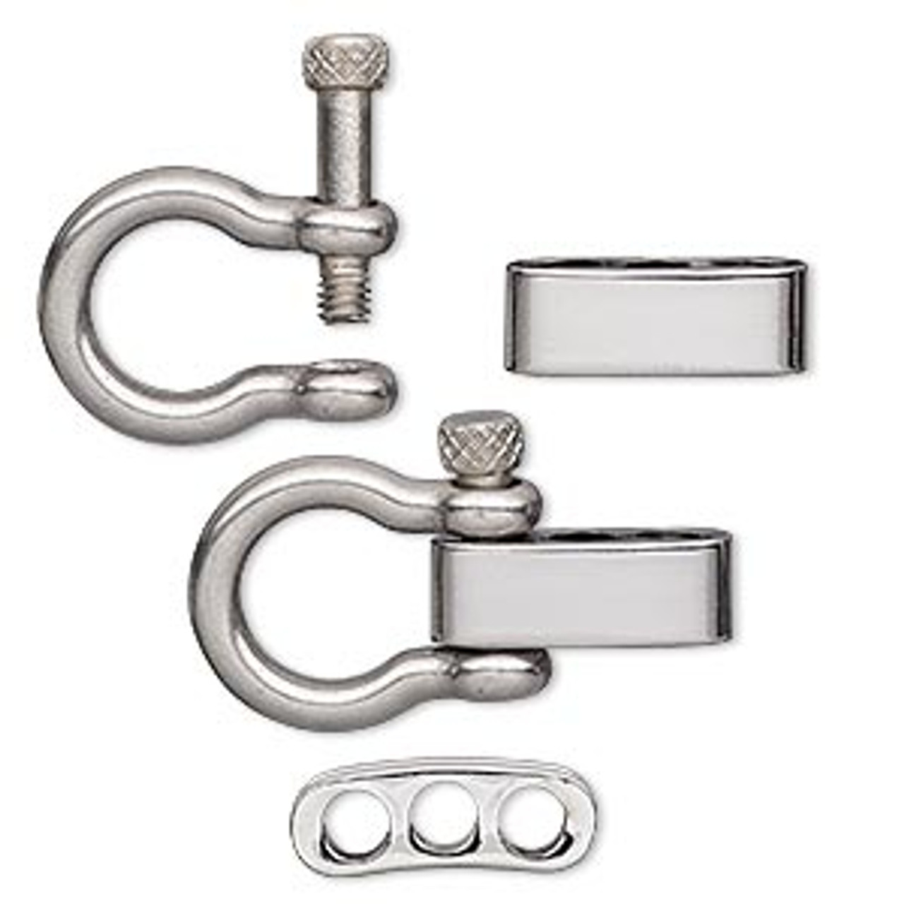 5 x Silver Screw Pin Bow Anchor Shackle European Style M6 304 Stainless Steel
