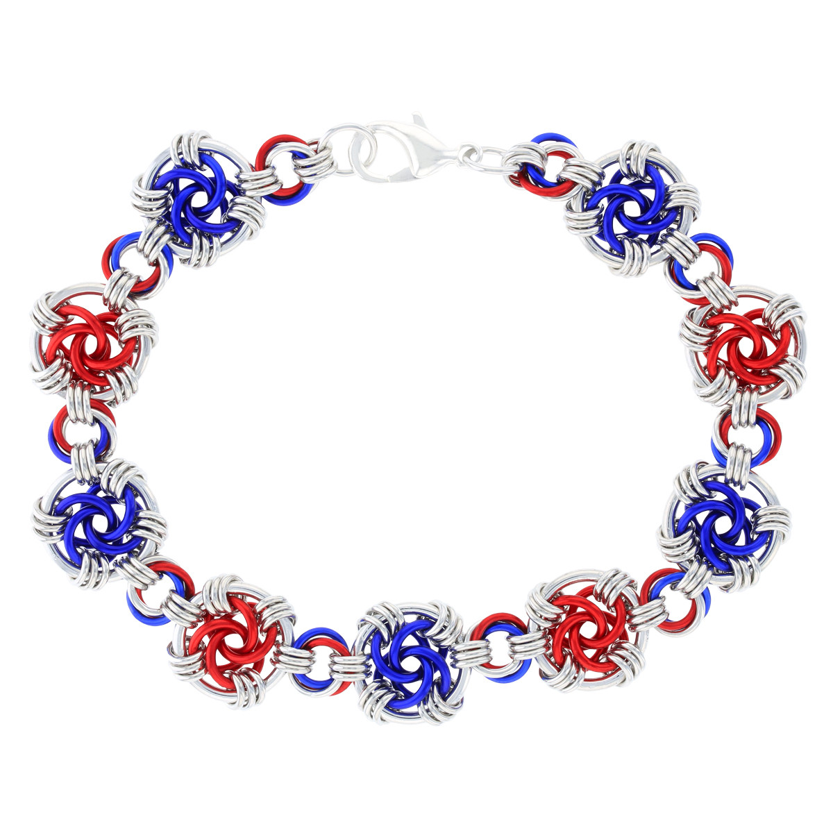 Pinwheel 2 Color Swirls Chainmaille Bracelet Kit - Weave Got Maille