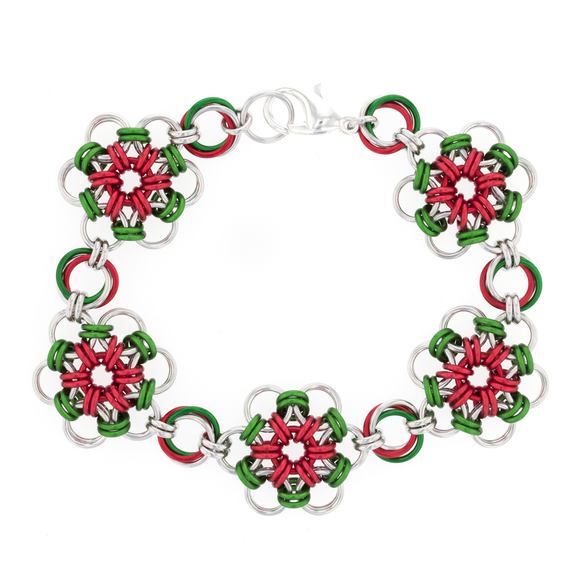 Majewel Order Made オーダーメイドアクセサリー Mistletoe Japanese Flower Chainmaille Bracelet Kit - Weave Got Maille