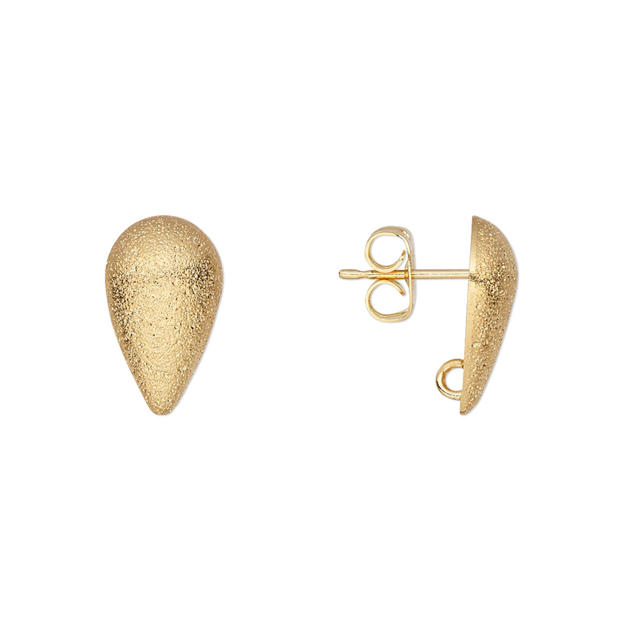 Me\u0026Ro 10K Gold Teardrop Om Stud Earrings