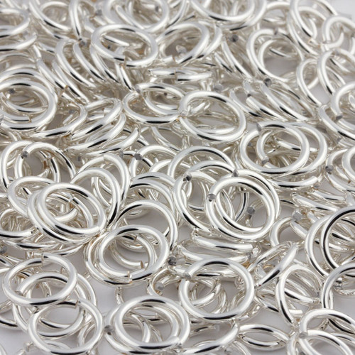 Sterling Silver Jump Ring, Round, Soldered - 7mm, 20.5-gauge (10 Pieces)