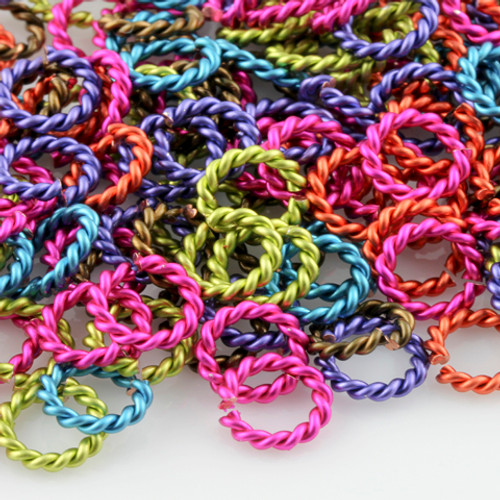 Jumbo Twisted Rope Jump Rings - 16 Pieces