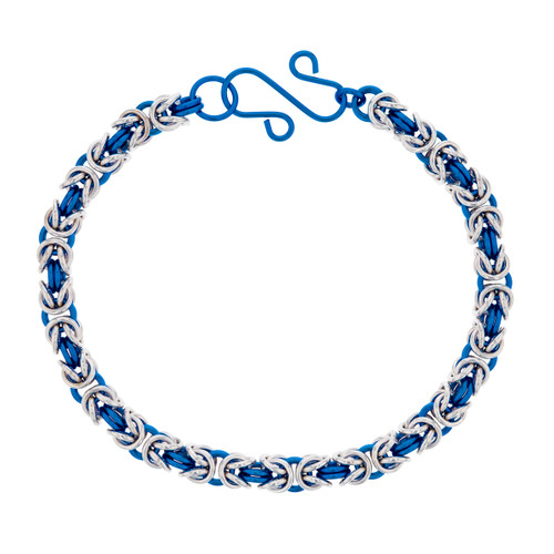 Lapis & Silver chain maille byzantine bracelet kit Lapis & Silver chain maille byzantine bracelet kit