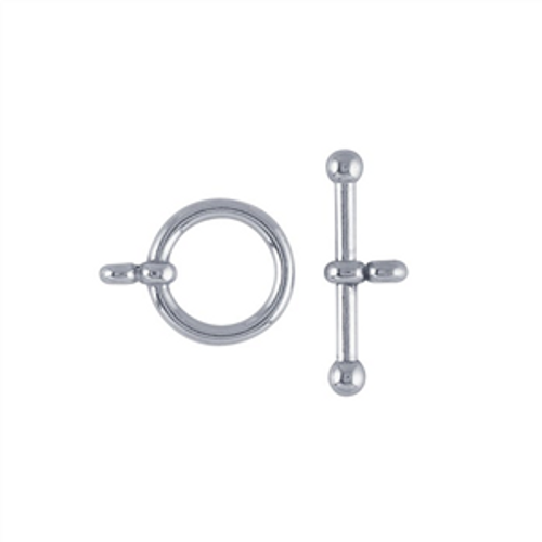 Toggle, Argentium, 14.8 x 4.5mm