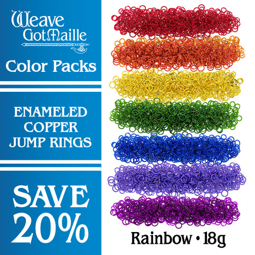 18g anodized enameled copper chain maille jump rings value pack