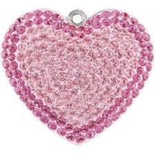 Pink Pave Heart Charm