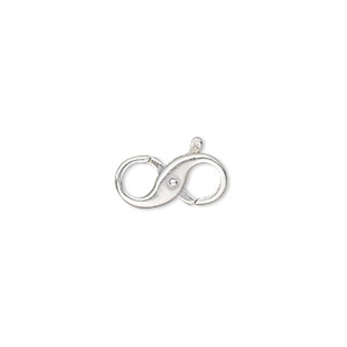 Sterling Silver Double Infinity Lobster Clasp, 15x10mm