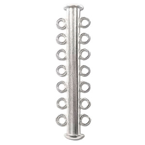 41mm 7-strand Tube Clasp, Sterling Silver