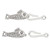 Fish Hook Clasp, Antique Silver Finish, Base Metal, 54x14mm   Fish Hook Clasp, Antique Silver Finish, Base Metal, 54x14mm