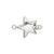 Sterling Silver Star Box Tab Clasp - 17x17mm