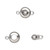 Round Button Clasp, Stainless Steel, 9.5mm