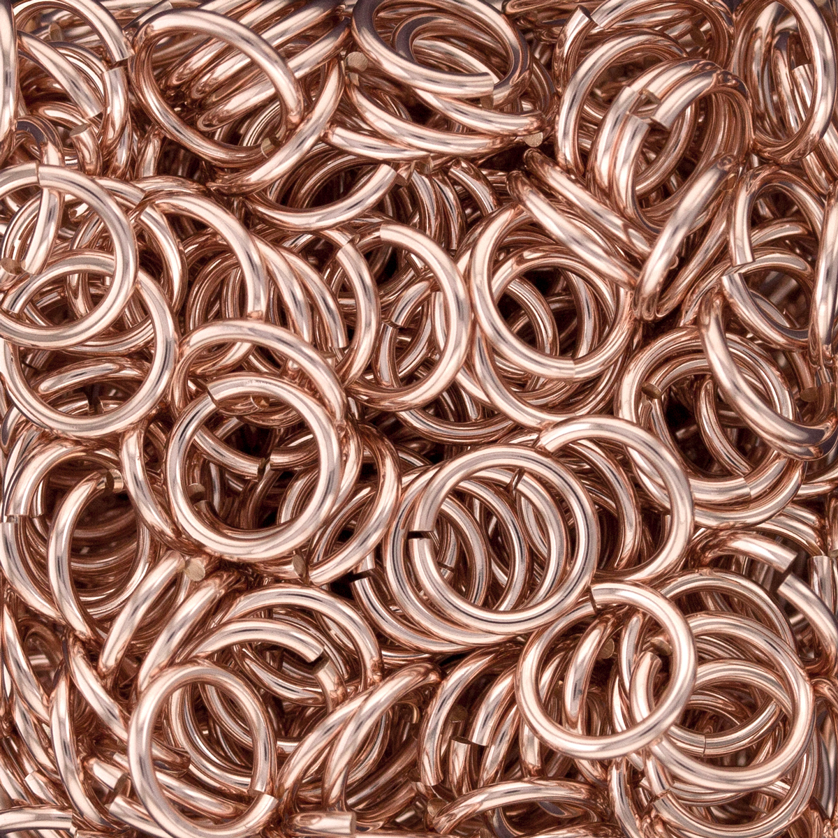 Stainless Steel Rose Gold Saw Cut Jump Rings 100 Pk Enc0005