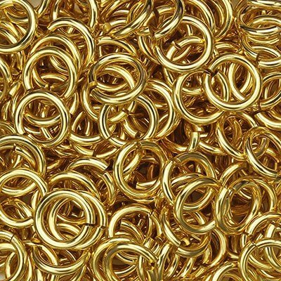 Chainmail Ring - Chain Maille Jump Ring - Open Aluminum Color Jump Ring Chainmail  Kit for Armor Scale Maille Necklace Jewelry Making Gold Tone 13 Gauge 15mm  1000 PCs by Mandala Crafts 