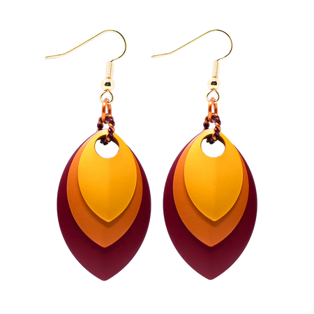 Yaalz Partywear Chand Bali Jhumka Earring in Orange Color