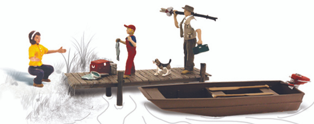 Woodland Scenics HO Scale Scenic Accents Figures/People Set Family Fishing  (4) - Y2PLAY Stores