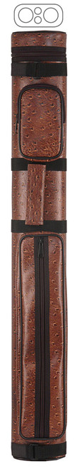 McDermott 2x2 Hard Oval Textured Vinyl Pool/Billiard Cue Case - Brown