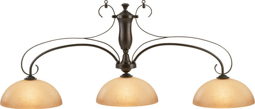 HJ Scott Wrought Iron Oil Rubbed Bronze/Glass Shade Billiard Pool Table Light