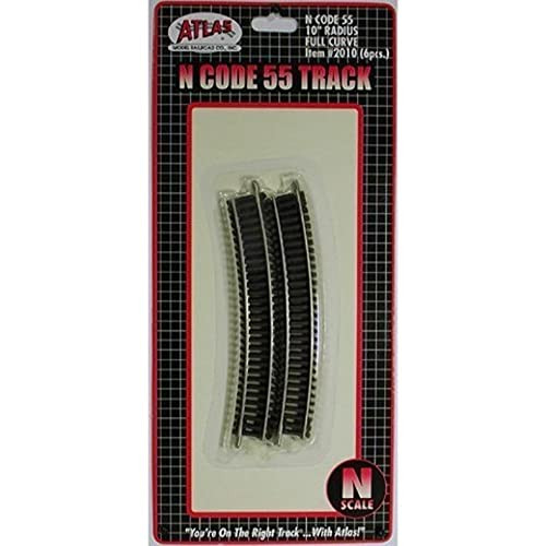Atlas N Scale Code 55 10" Radius Curve 6-Pack Model Train Track