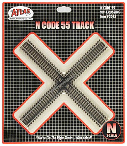 Atlas N Scale Code 55 90-Degree Crossing Model Train Track