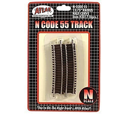 Atlas N Scale Code 55 13.75" Radius 1/2 Curve 6-Pack Model Train Track