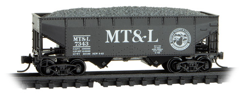 Micro-Trains MTL N-Scale Medford, Talent & Lakecreek Hopper/Rock Load #7343