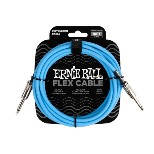 Ernie Ball P06412 Flex Instrument Cable Straight 10ft Blue