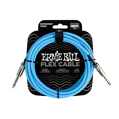 Ernie Ball P06412 Flex Instrument Cable Straight 10ft Blue
