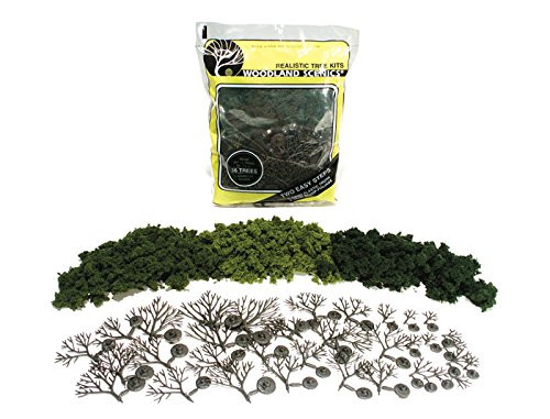 Woodland Scenics Realistic Trees Kits Green Deciduous Mixed Green 3" to 5" 14-Pk