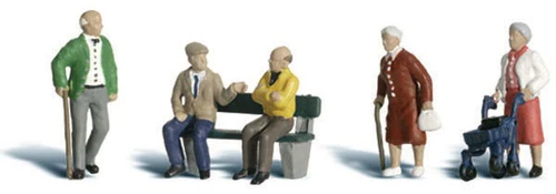 Woodland Scenics HO Scale Scenic Accents Figures/People Set Senior Citizens (5)