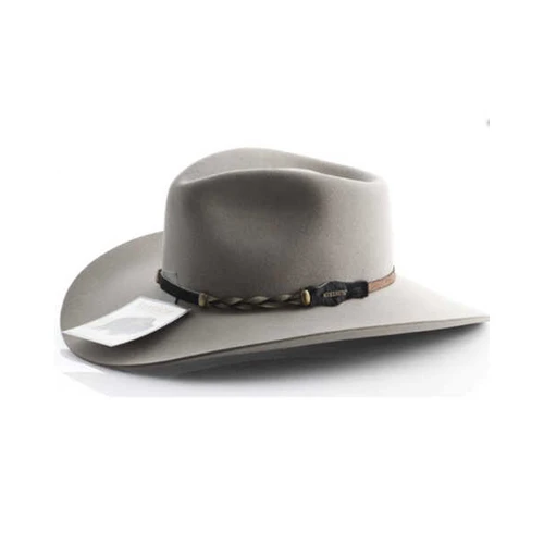 Stetson 4x Drifter Stone Buffalo Felt Pinched Front Cowboy Western Hat - Size 7
