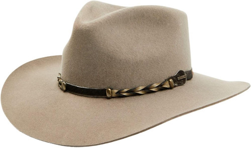 Stetson 4x Drifter Stone Buffalo Felt Pinched Front Cowboy Western Hat - 7 3/8