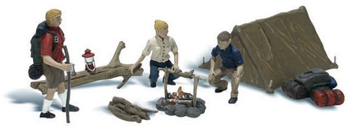 Woodland Scenics HO Scale Scenic Accents Figures/People Set Campers/Tent