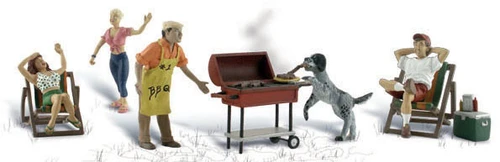 Woodland Scenics HO Scale Scenic Accents Figures/People Backyard Barbeque (5)