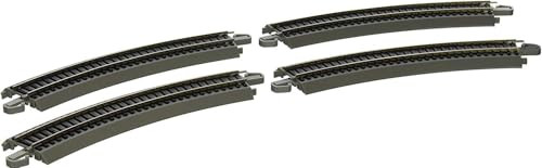 Bachmann HO Scale Nickel Silver/Gray Roadbed EZ-Track 15in Radius Curve (4)