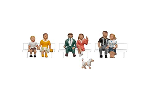 Woodland Scenics HO Scale Scenic Accents Figures/People Set Sitting/Waiting (6)
