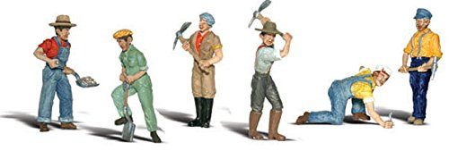 Woodland Scenics HO Scale Scenic Accents Figures/People Set Track Workers (6)