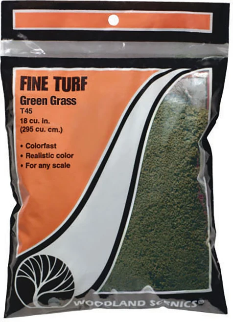 Woodland Scenics Model Railroad Landscape Fine Turf Green Grass (Small Bag)